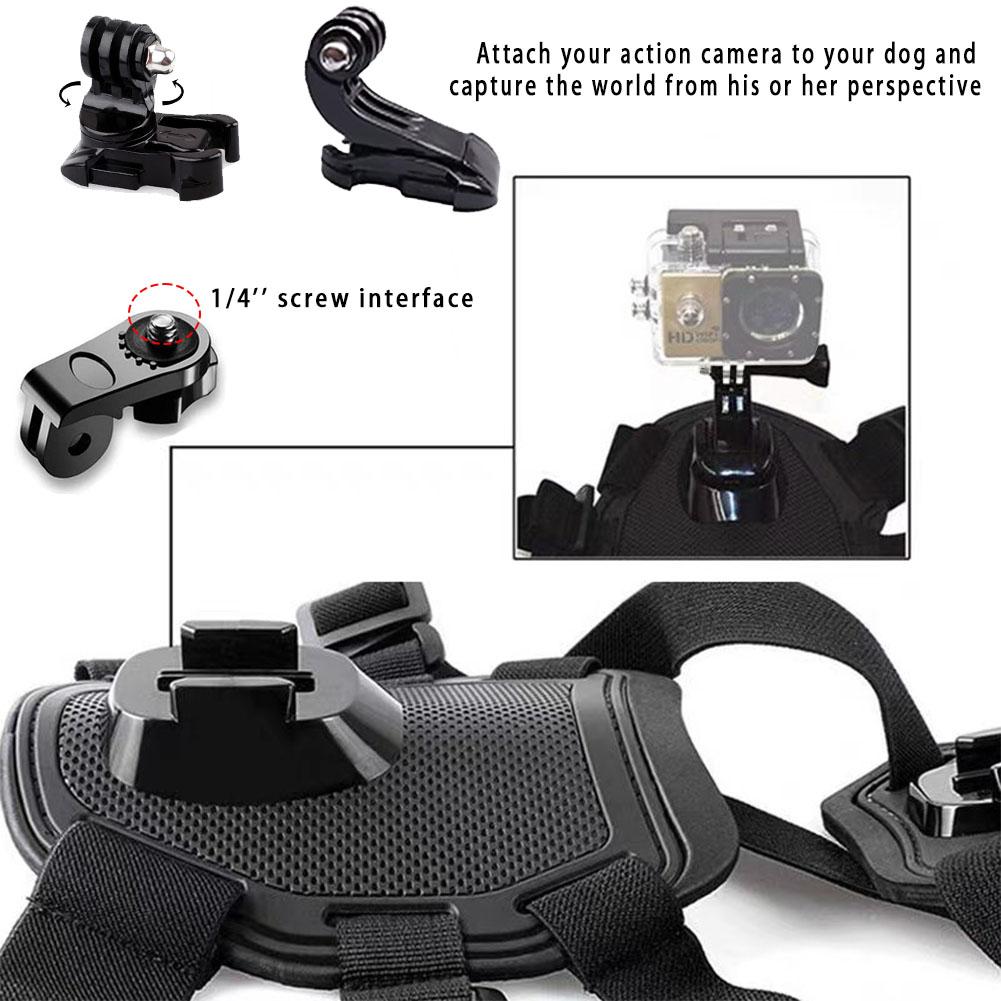 Dog Camera Harness Mount for Gopro Hero 12 11 10 9 DJI OSMO Insta360 Accessories, for Small Medium Large Dogs for Chest and Back