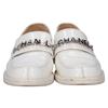 CHANEL G37430 Metal Logo Patent Leather Loafers shoes 37C whiteUsed