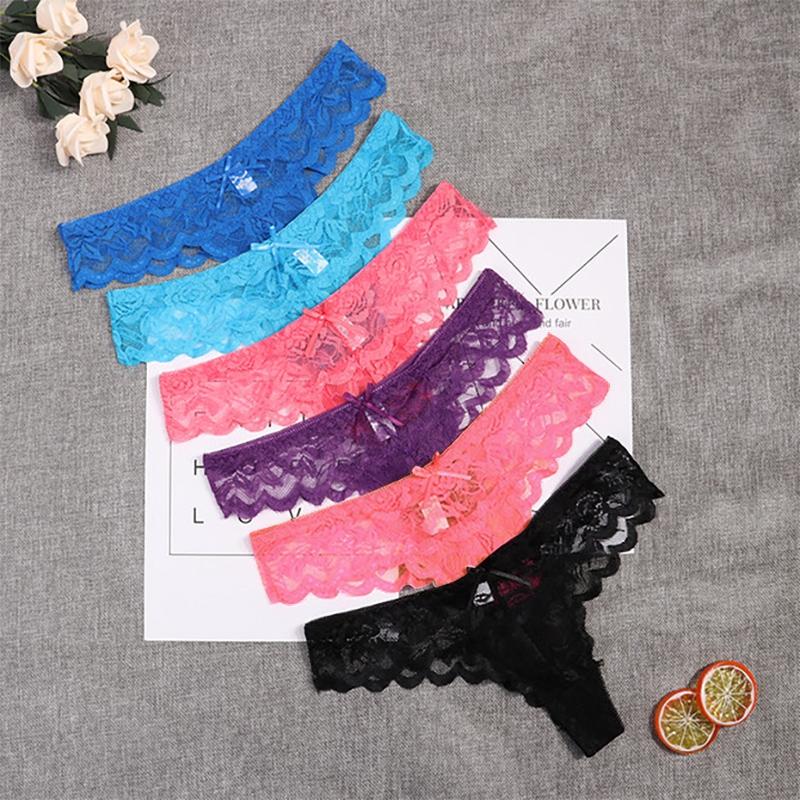 Ultra-thin Thong Transparent Sexy Panties Underwear Women Cotton Lace Tanga Briefs Women Intimates