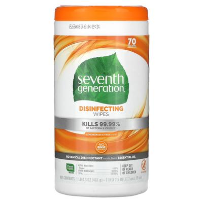 Disinfectant Wipes, Lemongrass Citrus, Wet Wipes 70 Sheets, 461G (1Lb 0.3Oz)