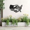 1pc USA Patriotic Metal Wall Art Sculpture, Weather Resistant Iron Indoor Outdoor Decor, Year Round Patriotic Gift