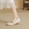 Fashion Japanese Style Lolita Ladies Footwear Pearl Mary Jane Gothic White Women's Flat Shoes Vacation 2025 Summer Popular Luxury Brand