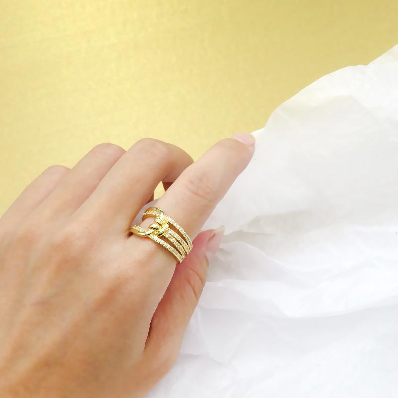 Lindon Classic Copper Alloy Zircon Ring Ladies Jewelry Wedding Promise Party Gift