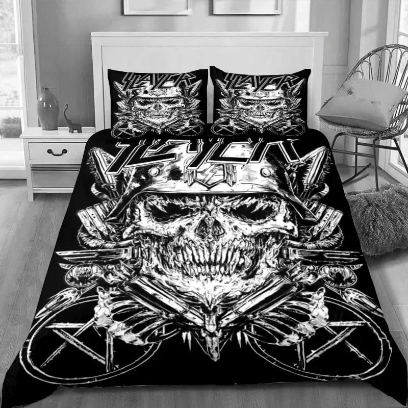 

Slayer Хэви-метал группа Музыка Пододеяльник Наволочка Постельное белье Взрослый Мальчик Девочка Украшение спальни Подарок Односпальный Двуспальный Размер 140x200cm