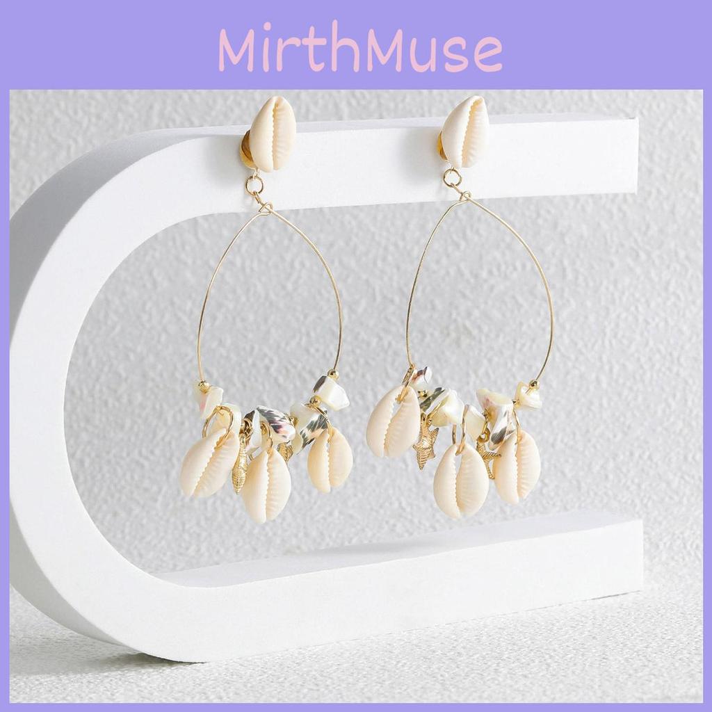 Trendy And Sophisticated Womens Summer Shell Earrings Geometric Design In Multiple Hues