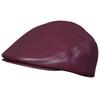 Cappello piatto da uomo bordeaux in pelle da giornalaio Gatsby