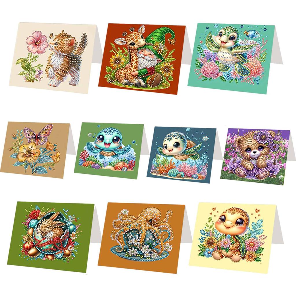 6/10/12 PCS DIY Diamond Painting Greeting Card Set Xmas Designs Diamond Art Greeting Cards Thank You Cards and Holiday Blessings