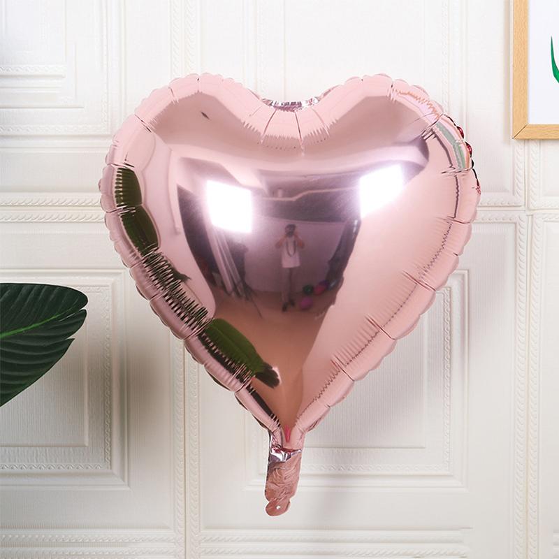 5-50pcs 18inch Solid Color Love Heart Aluminum Foil Balloon Birthday Party Valentine's Day Wedding Decor Baby Shower Supplies 5