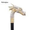 Golden White Dragon Head Fashion Walking Stick Decorative Stick Cospaly Vintage Performance Stage Cane 94cm
