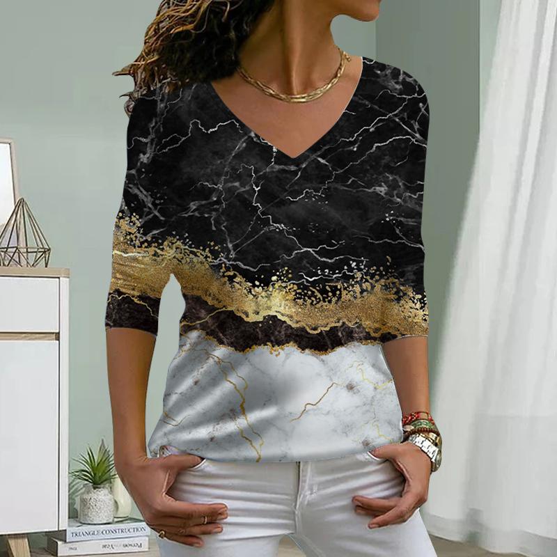 

Женские футболки с принтом Blue Crack, женские топы с длинным рукавом и V-образным вырезом, женские футболки, футболки для женщин 8XL чёрный