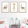 Cute Cartoon Animal Alpaca Camel Children Room Decorative Painting Home Bedroom Decorative Modern Oil Painting Wall Art Canvas