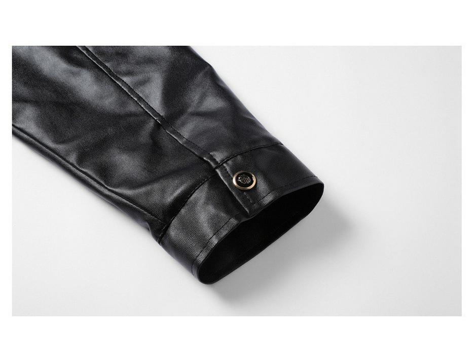 Modische, verdickte Lederjacke aus Samt für Herren - Leichter Business-Casual-Stil, Karreekragen, Ideal für Herbst/Winter