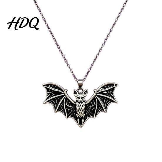 Unique Dark Aesthetic Jewelry Gothic Bat Halloween Accessory Vintage Punk Necklace Viking Durable Vampire Style Accessories Dangle Drop Earrings for