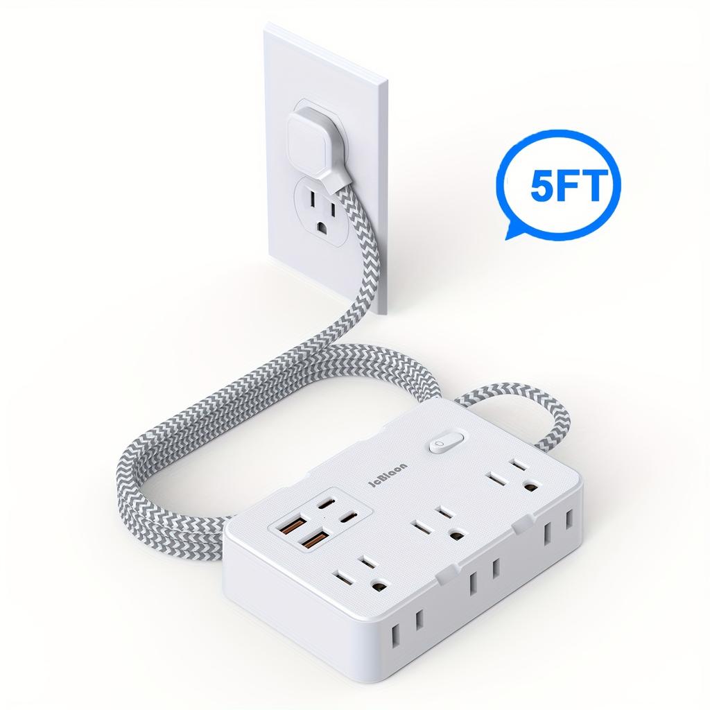 Multiprise Steckdosenleiste US-Stecker AC-Steckdose USB-Schnellladekabel 15/10/5FT Verlängerungskabel Smart Home Steckdose Netzwerkfilter