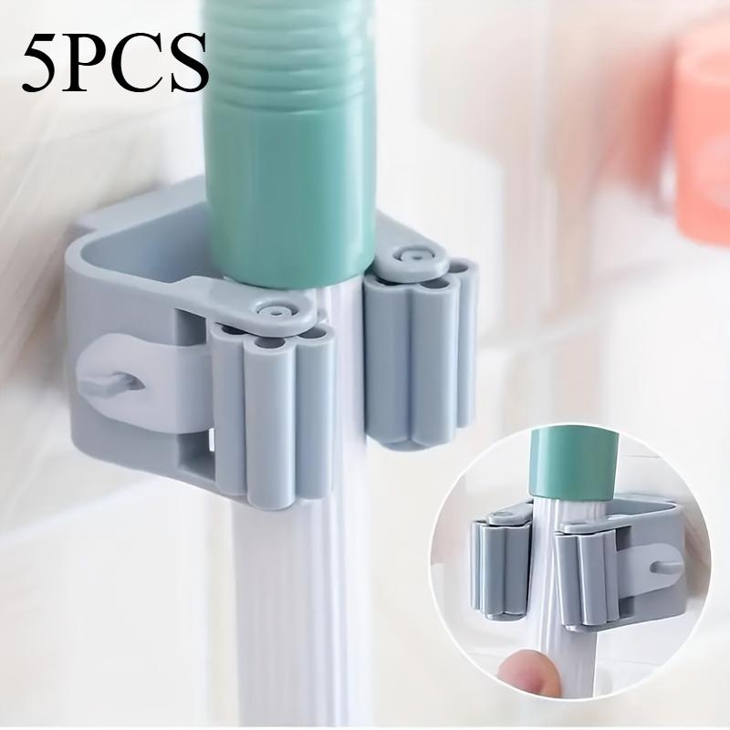5pc Wall-Mounted Mop Organizer Holder,Durable Space-Saving Storage Rack for Sponges, Mops, and Brooms,Ideal for Bathroom
