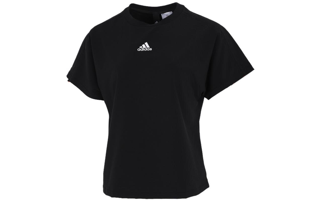 

Adidas T Shirts Women s Black Crew Neck Moderate Straight Fit GP0592 M