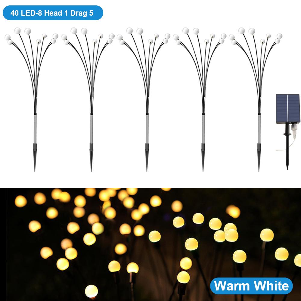 8/10LED Firefly Light RGB Solar Outdoor Firefly Garden Lights Waterproof Swaying Fairy Light for Yard Patio Decoration