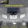 New Solar Light Human Sensing Wall Lamp 108 LED IP65 Waterproof Wall Lamp Adjustable Head For Garden Doorway Outdoor Fixture