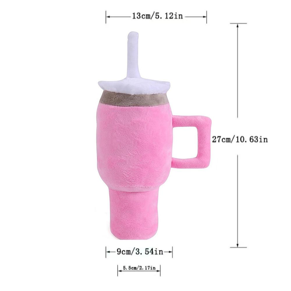 LMETJMA Tumbler Cup Funny Dog Toy Plush Squeaky Crinkle Dog Toy Cup Interactive Stuffed Dog Toy for Puppies Medium Small Dogs розовый
