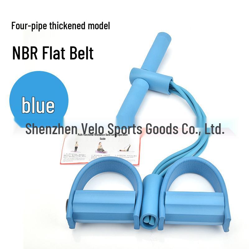 Multi-Functional Sit-Up Resistance Band with Foot Pedal & 6 Tubes