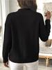 Women's Solid Color Loose Knit Pullover with Half-High Neck and Long Sleeves - Autumn/Winter Fashion Sweater.