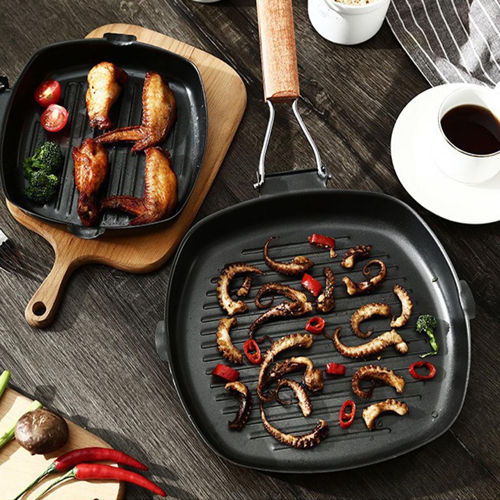 Nonstick Grilling Pan Large Skillet Indoor Cooking Pans Steak Pans Cooking Skillets Suitable for Steak and Bacon