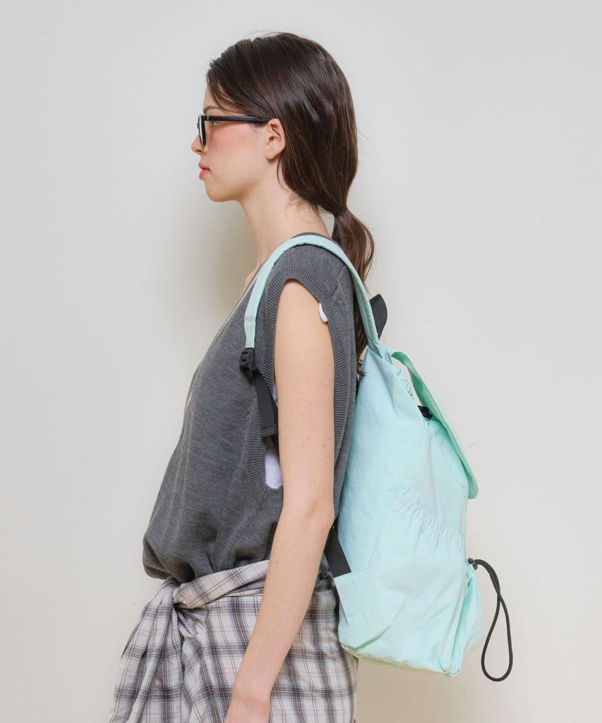 Benetton Shirred Laptop Backpack - [Mint]