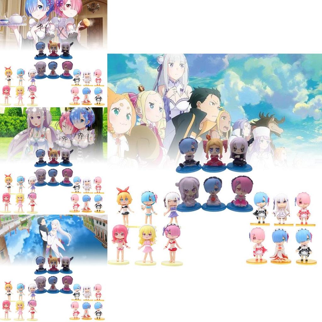 Collectible Q Version Rem And Ram Figures From Rezero Stunning Anime Dolls Set