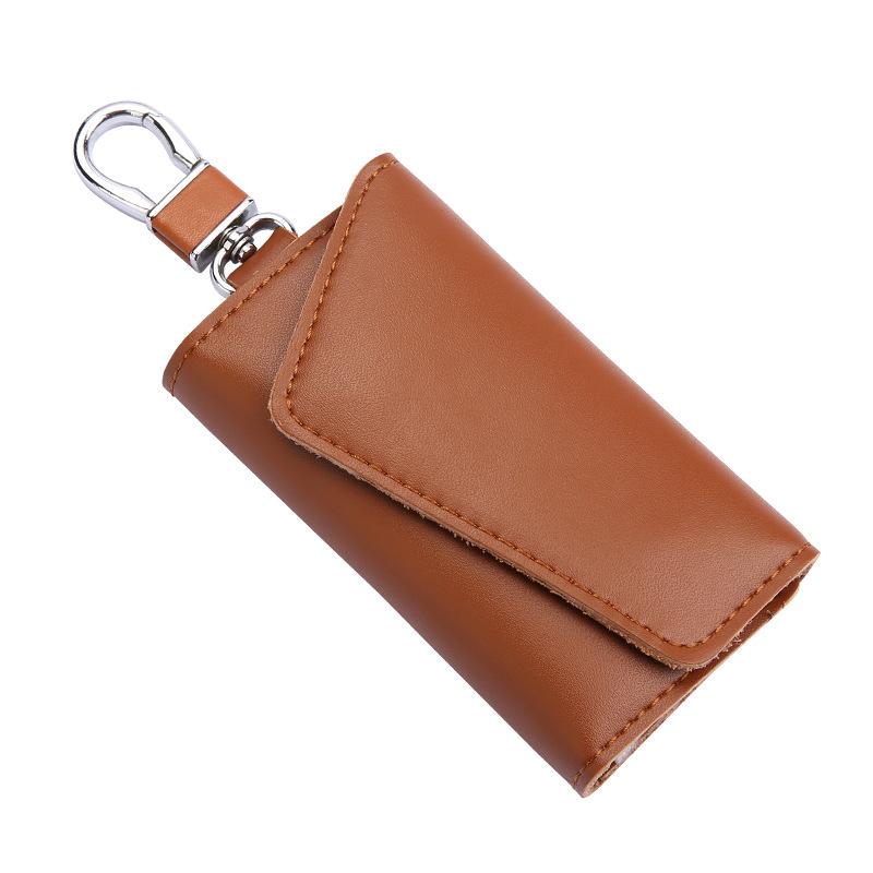 Leather Key Bag Portable Men's Waist Hanged Metal Keychain EDC Keys Holder Women's Small Card Wallet Key Organizer Case