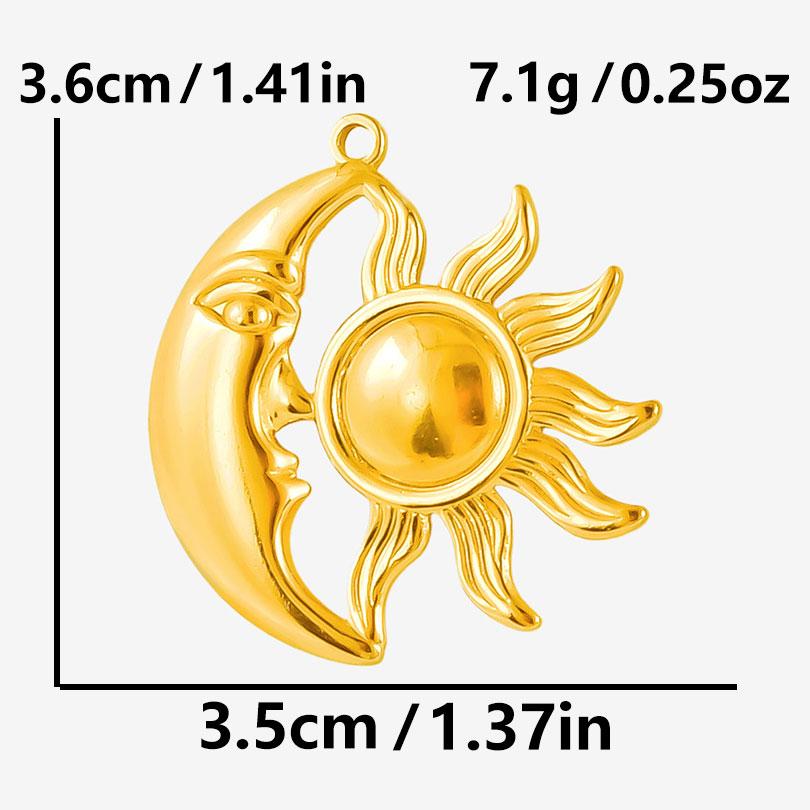 5pcs/Lot Different Syle Moon Charms For Jewelry Making Supplies 18k Real Gold Plated Stainless Steel Charm In Bulk Women Pendant