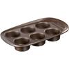 Moule a muffin - - 1452001 - Rond - En acier carbonne - Antiadhésif - 6 trous