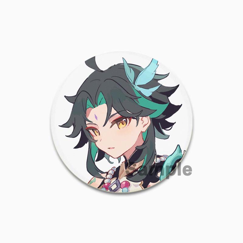 32/44/58mm Spielfigur Brosche Tasche Kleidung Dekor Sammlung Xiao Kragen Abzeichen Cartoon Anstecknadeln Schmuck Geschenke