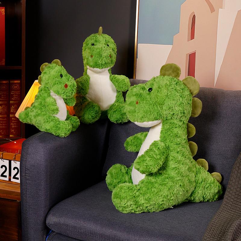 Cute Green Dinosaur Plushie With Avocado Backpack Bag Stuffed Forest Wild Animals Cuddly Plush Toy Doll Gift For Boy Birthday