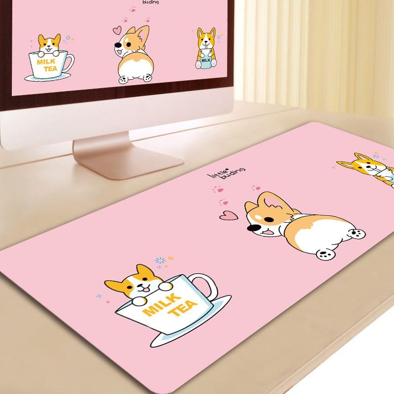 

Pink Girl Heart Cute Dog Corgi Animal Mouse Pad Large Computer Keyboard Table Mat Kawaii Gamer Mousepad Valorant Alfombrilla 700x300x3mm