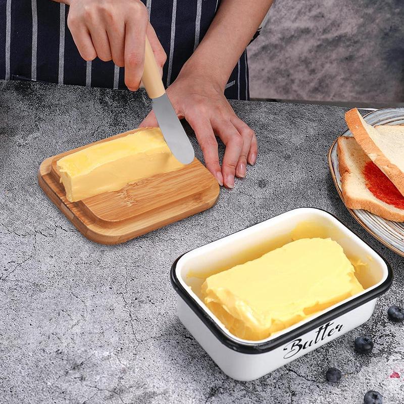 Rectangular Butter Dish with Knife - Cheese and Food Storage Container