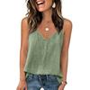 Dames V-hals Mouwloze Tanktop Camisole Lichtgewicht Linnen Stof Losse Pasvorm Basic Casual Vest Blouse voor de Zomer