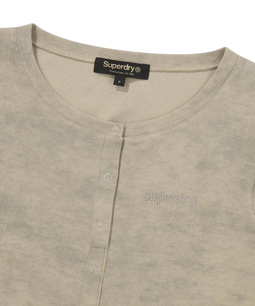 Syupeodeulai Women'S Henley Neck T-Shirt Beige Sdfivcq40Beg
