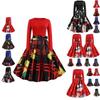 Elegant Women Long Sleeve Christmas Costume Dress In Vintage Santa Style