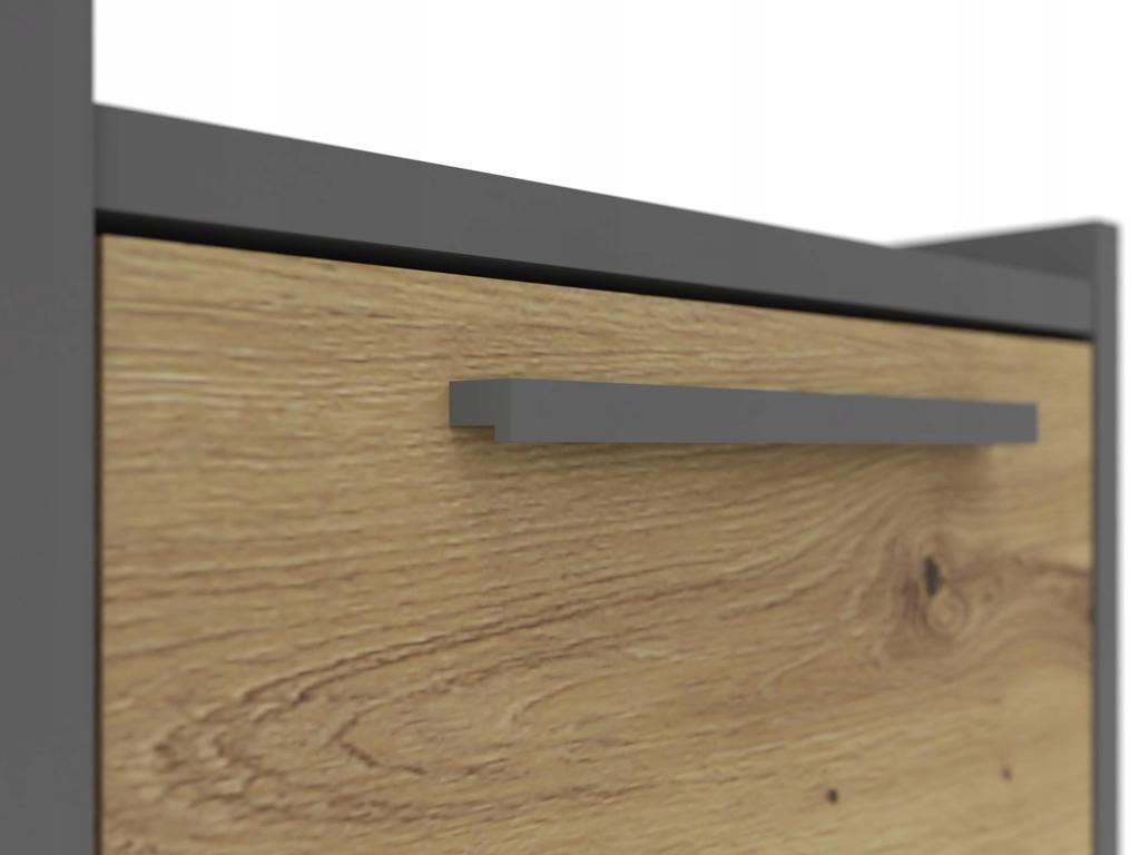 Altivo 1Sw Bedside Table, Artisan Oak-Anthracite, 1 High Drawer