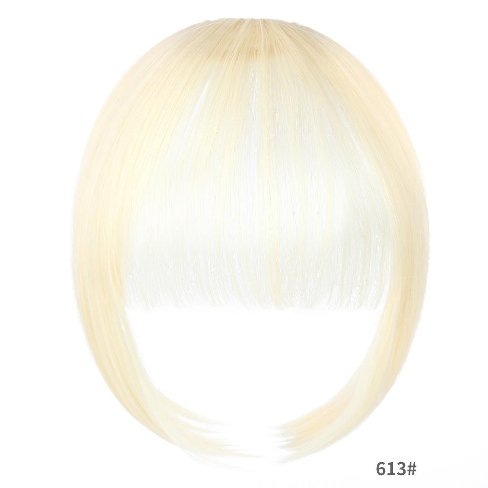 Straight Air Through Blunt Fringe with Clip Bangs Synthetic Hair Extension Heat Resistant Bangs Clip Natural Hairpiece