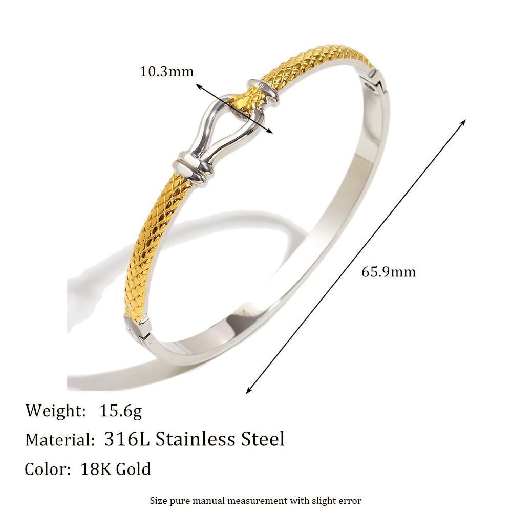 

MamacitaSlay Unique Cool Stainless Steel Geometric Open Bracelet Party Popular Waterproof Wrist Jewelry High Quality Jewelry 56-66mm