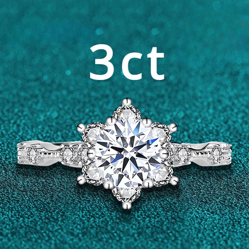 Bague en moissanite 5 carats pour femme en argent sterling 925 avec diamant en forme de fleur et alliance de mariage plaquée or GRA18 carats