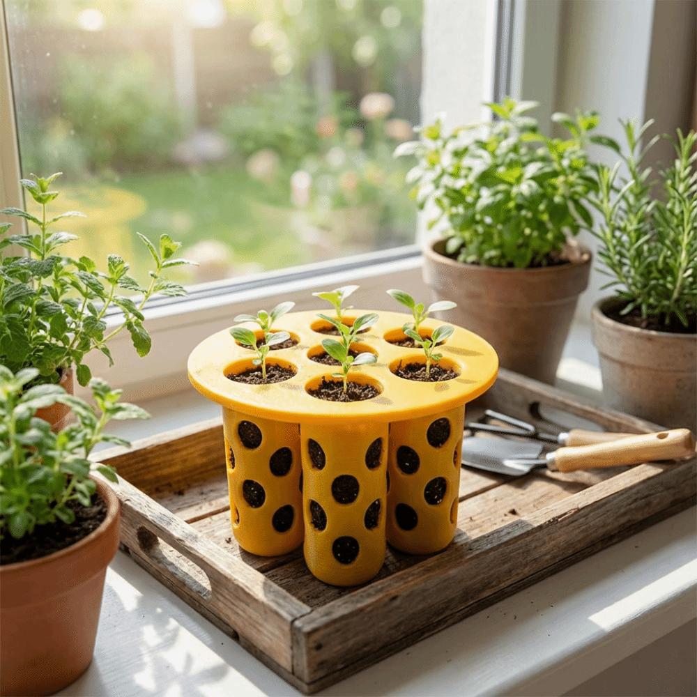 7 Cells Seed Starter Tray Breathable PLA Nursery Tray Plant Germination Tray  for Flower Seeds