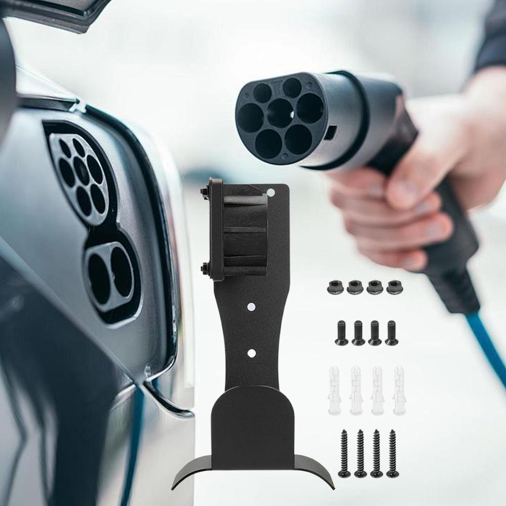 EV Charging Cable Holder Stainless Steel Wall Mount Auto Supplies EV Charger Stand For Home Camping Daily Adventure Vehicle Road