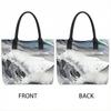  Watercolor Wave Tote Bag Fashion Large Capacity Shoulder Handbag for Daily Use