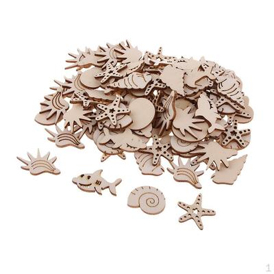 100 Wooden Embellishments Craft Unfinished Hanging DIY