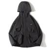 Men's Trendy Casual Waterproof Hooded Jacket - Autumn Mountain System, Loose Fit, Large Pockets, Solid Color.