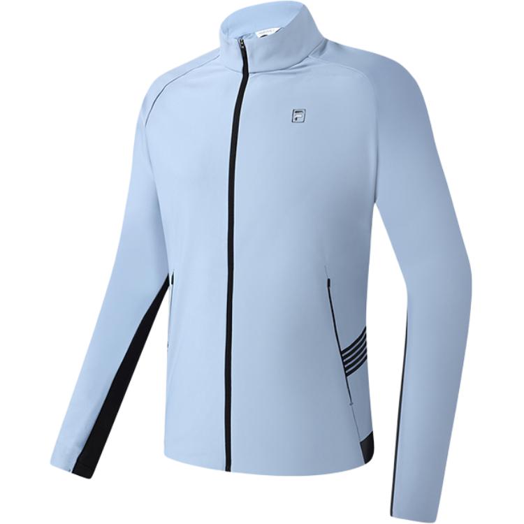 FILA Golf Series Fashion Stand Collar Soft Jacket Men Jackets Two-Meetings-Blue A11M315514F