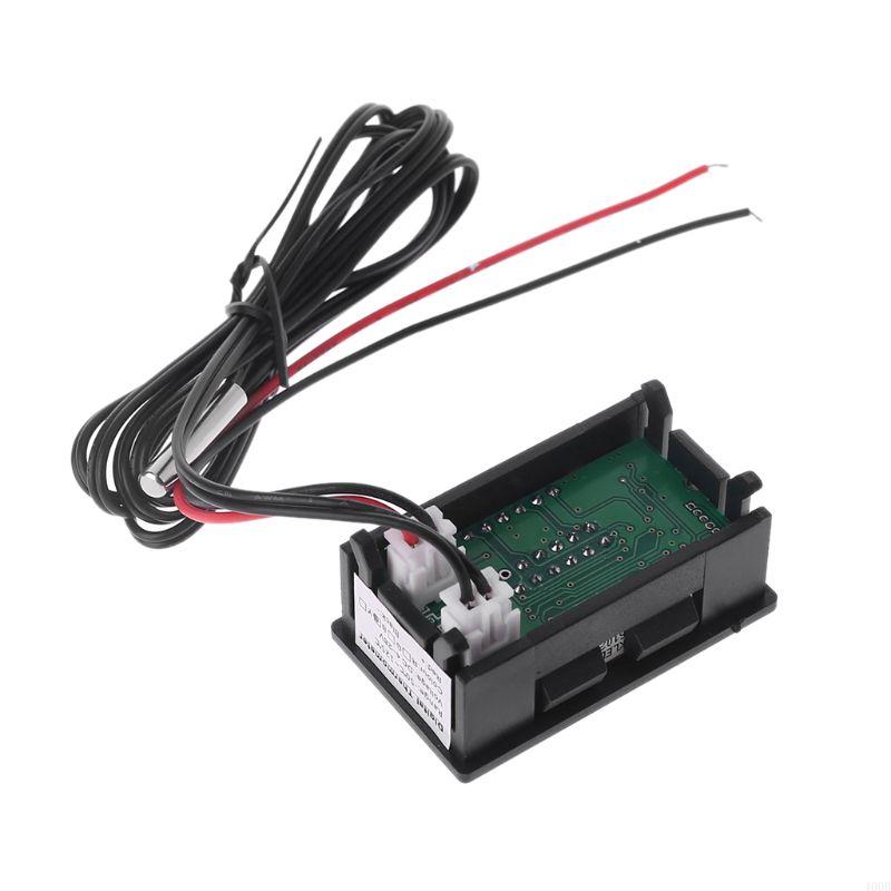400B Voltmeter & Thermometer Display Panel 12v 24v Battery Temperature Meter Tester Gauge for Car