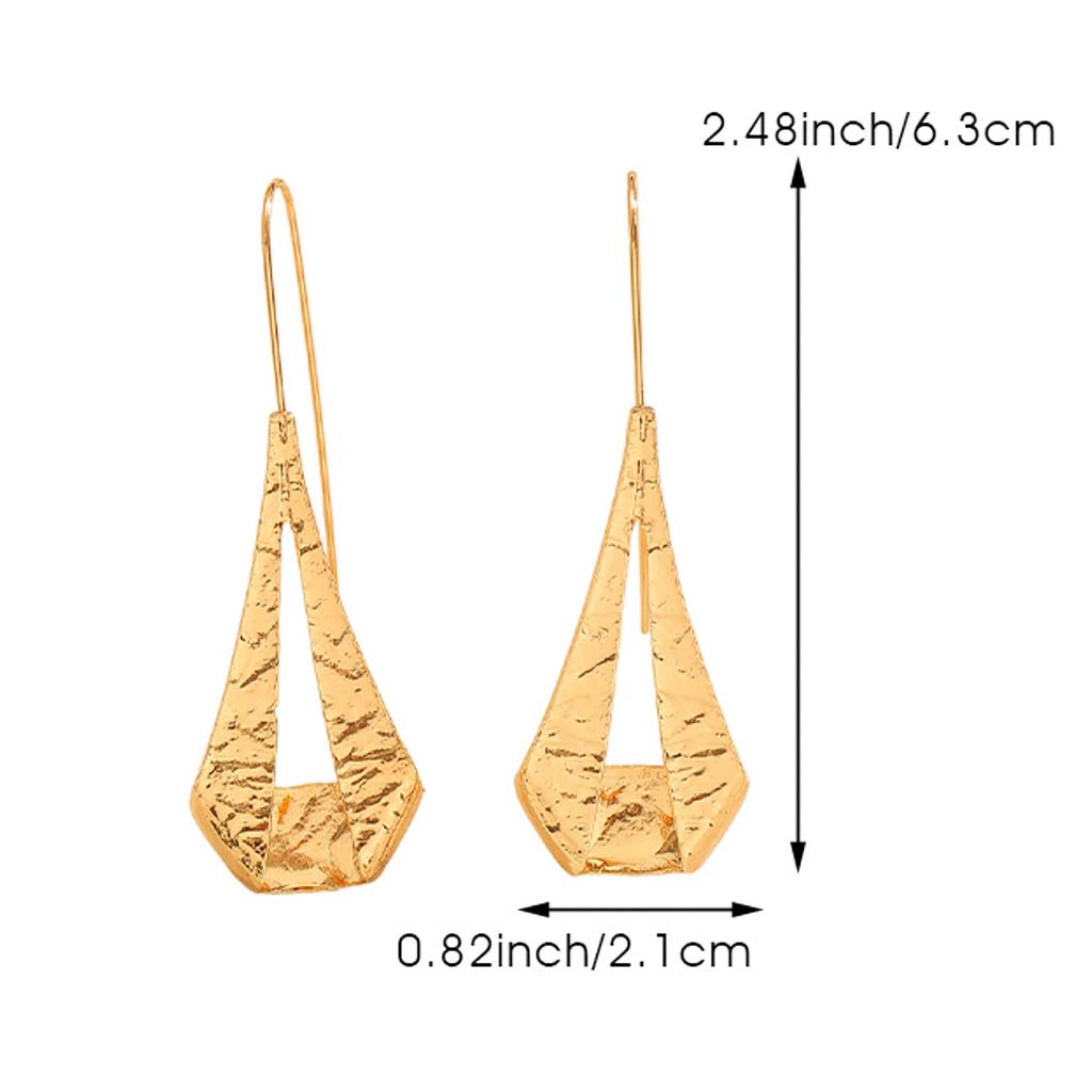 Fashion Simple Exaggerated Metallic Feel Hollow Geometric Irregular Twisted Earrings For Women